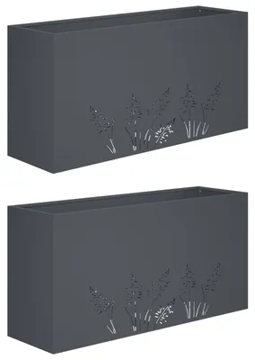 Produktbild von vidaXL Garten-Pflanzgefäß 2 Stk. Anthrazit 100 x 30 x 49 cm