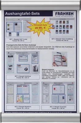 Immagine prodotto di FRANKEN Cartello a clip, 330 x 215 mm - A4, argento