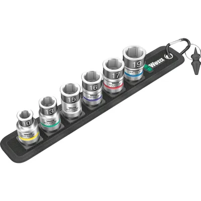 Immagine prodotto di Set di inserti per chiavi a bussola da 1/2" con funzione di bloccaggio, 6 pezzi, Wera | 4013288204400
