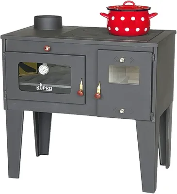 Produktbild von Kaminofen mit Backfach und Herdplatte Alegra 93933 6 kW Kamin Mehrfachbelegung Holzofen Ofen Holz Holzherd Küchenhexe Kochplatte Küchenofen