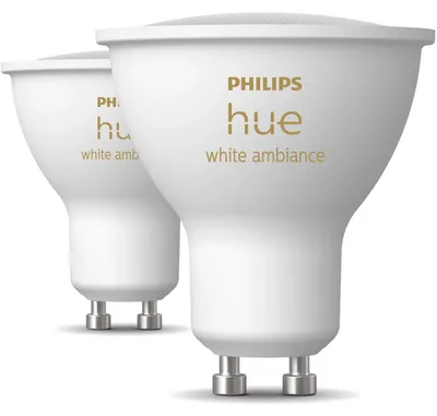 Productafbeelding van Pack of 2 LED bulbs - PHILIPS HUE - GU10 spotlight - Warm white to cool white