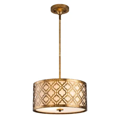 Immagine prodotto di Lampadario Contemporaneo Arabella Acciaio Oro Anticato 2 Luci E27