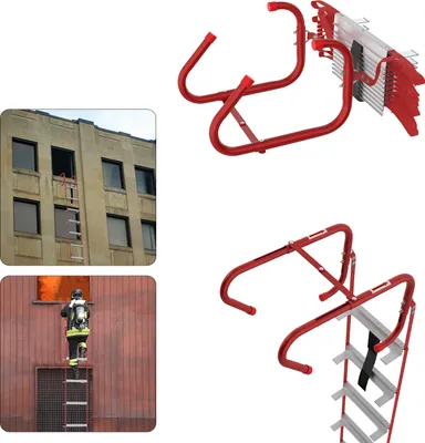 Produktbild von UISEBRT 4,5 m Länge Faltbare Sichere Rettungsleiter, Anti-Verhedderung & Stahlhaken - Kompakt Strickleiter für schnelle Fluchtweg, max. 450 kg