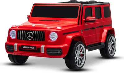 Produktbild von Elektrisches Kinderauto Mercedes-Benz G63 AMG 4x4, Zweisitzer, rot, MP3-Player mit USB/AUX- und Bluetooth-Anschluss, Allradantrieb (4x4), Lithium-Batterie, EVA-Räder mit Federung, Kunstledersitze, Fernbedienung, lizenziert