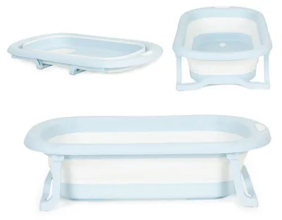 Immagine prodotto di Vaschetta per bambini, vasca da bagno pieghevole da viaggio, con scarico, colore grigio, marca ECOTOYS