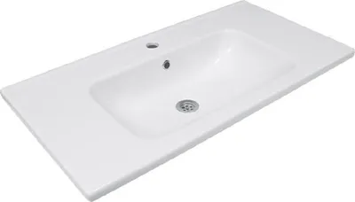 Produktbild von Keramik Waschtisch Waschbecken Einbau Waschbecken Wasch Tisch weiß  82x43