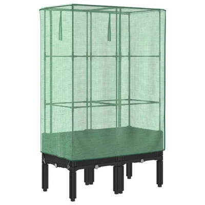 Produktbild von vidaXL Hochbeet mit Gewächshaus-Aufsatz Rattan-Optik 80x40x140 cm