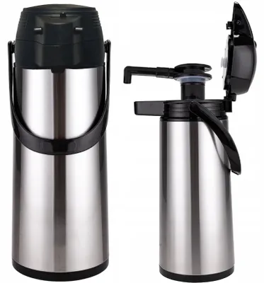 Produktbild von Markenlos Daydays Edelstahl Thermoskanne mit Pumpe 1,9L
