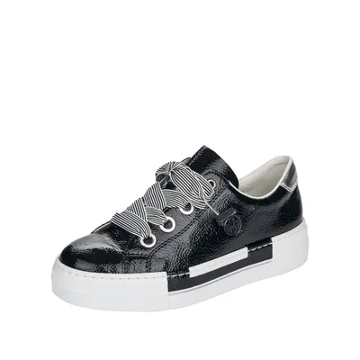 Produktbild von Rieker Damen Schnürschuhe Halbschuhe Plateau N49A2, Größe:38 EU, Farbe:Schwarz