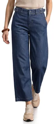 Produktbild von Street One High Waist Wide Leg Jeans im Loose Fit Dark Blue Washed 31