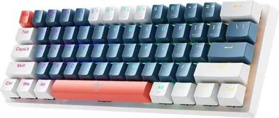 Immagine prodotto di Tastiera da gioco Machenike K500-B61 con cavo meccanico retroilluminata Blue Switch - Blu e bianca