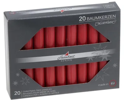 Produktbild von Baumkerzen durchgefärbt Altrot 95 x Ø 13 mm, 20 Stück