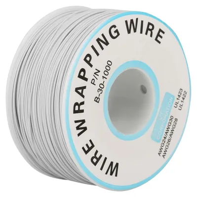 Obrázek produktu pro 1Roll WiRe Wrapping Single Copper Wire Strand 30AWG Cable 0.25mm Core Diameter (White)