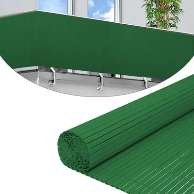 Obrázek produktu pro karpalová zástěna na soukromí PVC bambusová zástěna na soukromí zahradní plot zástěna na soukromí balkonový plot, UV odolná zástěna na soukromí pro zahradní bazény balkon|zelená|160 x 700 cm