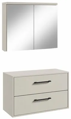 Produktbild von Badplaats Waschtischunterschrank Florence 80 x 46 cm - Cashmere - mit Spiegelschrank