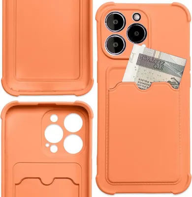 Immagine prodotto di Carta Custodia Armor per Iphone 12 Pro Max Carta Portafoglio Custodia Armor in silicone Borsa d'aria Arancione