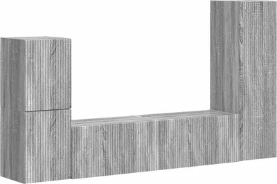 Image de Ensemble de meubles TV vidaXL, 4 pièces, en panneaux de particules imitation bois Sonoma gris