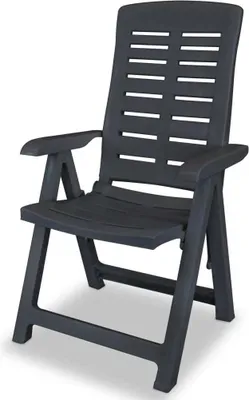 Produktbild von “2026 Modern“ Verstellbare Gartenstühle 2er-set - Kunststoff Anthrazit - Designermöbel 813239 - Gartenstühle