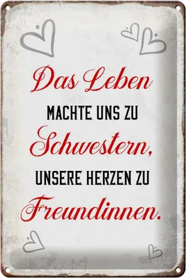 Produktbild von Blechschild Spruch 20x30cm Leben machte uns zu Schwestern