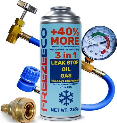 Produktbild von 3in1 Kältemittel + Klimaanlagenleitung FreezeEco Dichtmittel R1234yf 290g