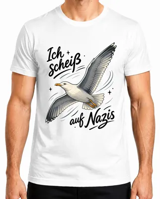 Obrázek produktu pro Tričko s nápisem "Souhlasím s nacisty, to je vtipné. Sarkasmus. Pánské tričko, bílé, velikost S."