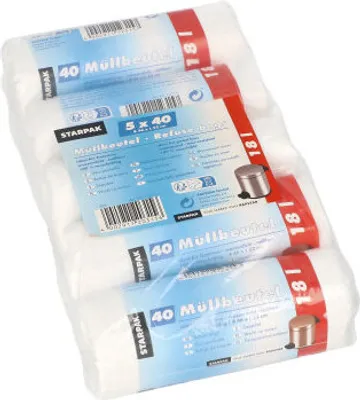 Produktbild von Müllbeutel HDPE 18 L Weiß – 1200 Stück (30 x 40) auf Rolle