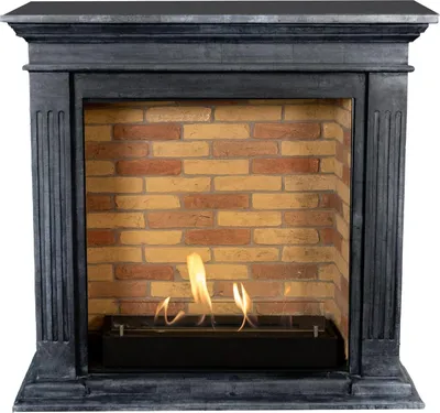 Immagine prodotto di Caminetto a etanolo Xaralyn - Cadiz BST-SBP - pietra naturale nera levigata - riscaldamento a 3 kW - caminetto da incasso incluso - caminetto decorativo