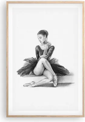 Produktbild von Gerahmtes Poster - Rahmen in heller Eiche - Ballerina Zeichnung Bleistift - 61x91,5 cm - Wand Bild - Wanddeko - Wandbilder - Kunstposter - Wandposter - Bilderrahmen - Bilder - P2NPA61x91-4496