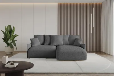 Produktbild von ALTDECOR Ecksofa mit Schlaffunktion und Bettkasten ONESK-L-v1 216x177x72 cm  Grau - Corner Sofa Eckcouch Couch L-Form  angeordnet Schlafcouch Ausziehbar Wohnlandschaft