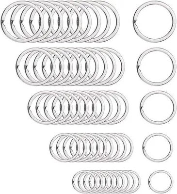 Produktbild von Famanu Schlüsselringe aus rostfreiem Stahl - 50 Stück - 20-32 mm