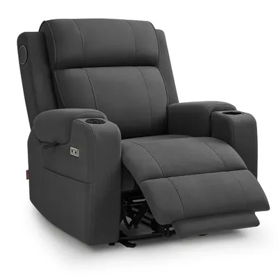 Produktbild von M MCombo Fernsehsessel Elektrisch Verstellbar, Relaxsessel mit Liegefunktion, Bluetooth-Lautsprechern, Verstellbare Kopfstütze 7053 (Dunkelgrau)