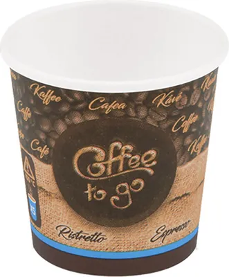 Produktbild von 50 Kaffeebecher Coffee to go Becher "Latte Macchiato" XS 100 ml glatt