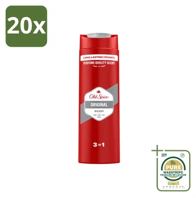 Produktbild von 20 x Old Spice Original 3-in-1 Duschgel - 400 ml - Vorratspackung - 20 Stücke