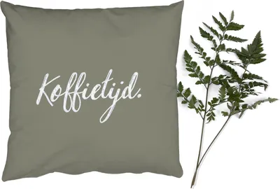 Produktbild von MuchoWow® Zierkissen Sofakissen Wohnzimmer Dekokissen 40x40 cm Zitate - Kaffee - Sprichwörter - Kaffeezeit - Foto Kissen - Schlafzimmer Dekoration