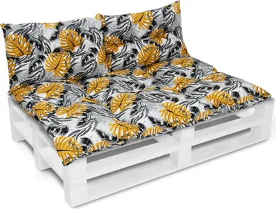 Produktbild von Amilian Palettenkissen SET Gartenkissen mit Rückenkissen Bankauflage Kissen Sitzpolster für Europaletten Sitzkissen: 80x120cm + 2 x40x60cm