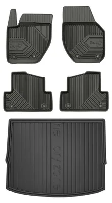 Productafbeelding van Rubberen automatten + kofferbakmat voor Volvo V40 II 2012-2019 (hatchback) – 5-delig, zwart, op maat – Wielganizator
