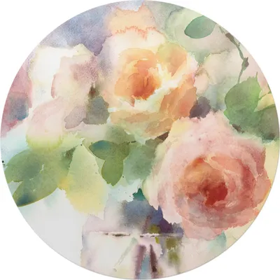 Produktbild von Aquarellblumen – Bodenschutzmatte – Stuhlunterlage – Bürostuhlmatte – Rutschfeste Bodenmatte – Schutzmatte für Hartboden – fi 100 cm