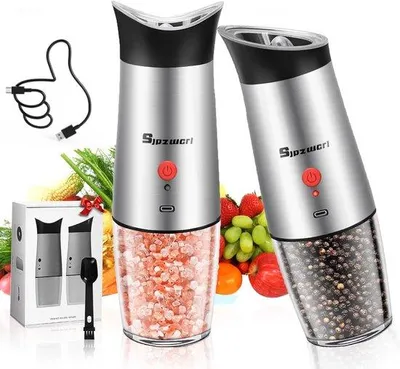 Obrázek produktu pro Elektrický mlýnek na pepř, automatický, 2 ks, bílý