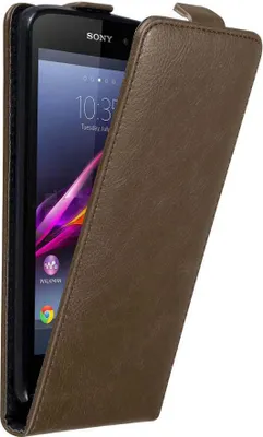 Produktbild von Cadorabo Hülle für Sony Xperia Z1 Schutz Hülle in Braun Flip Etui Handyhülle Case Cover