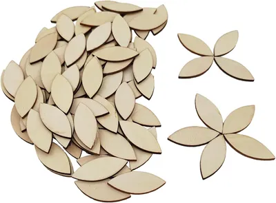 Produktbild von 100 unbearbeitete Holzformen, blanke Holzscheiben, Holzdekorationen, Holzstücke für Bastelarbeiten, Geschenkanhänger, Malerei