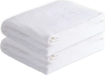Produktbild von Sansibar Sylt Badetuch Saunatuch 2er Set Frottier-Serie „Classic“, weiß, hochwertig gesticktes Sansibar Säbel-Logo, hautfreundlich