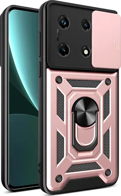 Produktbild von Hülle für Infinix Note 30 Pro 4G mit Ring Ständer Halter Dia Kameraschutz TPU PC Hybrid Handyhülle Roségold