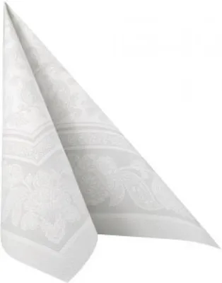 Zdjęcie produktu dla Papstar Serwetka 40cm 1/4 fałdy Royal Ornaments biała 50 szt.