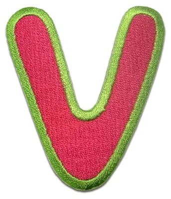 Produktbild von Buchstabe V - 6.3x5.5cm: Alphabet Buchstaben Einzeln Auswählbar - Aufnäher, Bügelbild, Aufbügler, Applikationen, Patches, Flicken, Zum Aufbügeln
