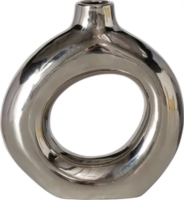 Produktbild von BOLTZE Dekovase "Hayward" aus Keramik (Steingut) in silber, Vase Blumenvase