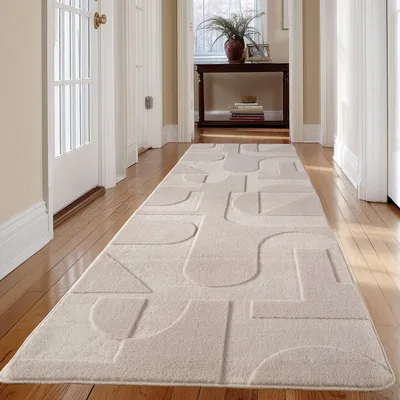 Immagine prodotto di Carpetsale24 Tappeto Boho Scandinavo a Pelo Corto con Effetto 3D Lavabile Morbido e Moderno per Soggiorno, Dimensioni: 80x150 cm