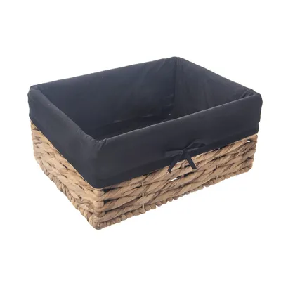Produktbild von ORION Korb 36 × 26 × 16,5 cm schwarz, Wasserhyazinthe Textil