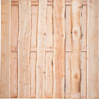 Produktbild von LOLLAND-Serie Lärche, 180 x 180 cm, 3 Riegel, drehbar Bretter sägerau ca. 20mm mit Baumkante| Dichtzaun |Holzzaun |Sichtschutz |Gartenzaun