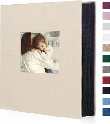 Image de Album photo avec 400 compartiments, format 10 x 15 cm, en lin, pour photos verticales