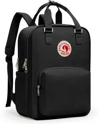 Produktbild von Schulrucksack für Mädchen Jungen Kinder mit Laptopfach für 15 Zoll Notebook (schwarz)